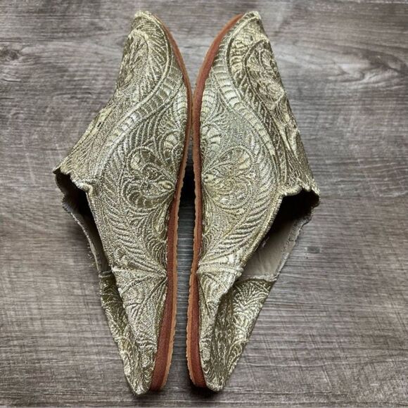 Traditional Moroccan Gold Babouche Slippers Size 9 (EU 40) - Picture 5 of 8
